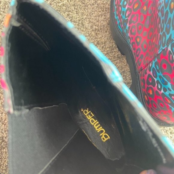 Bumper Unisex Faux Leather Cheetah Print Rave Platform Boots NEW Size 7.5 - Picture 7 of 15